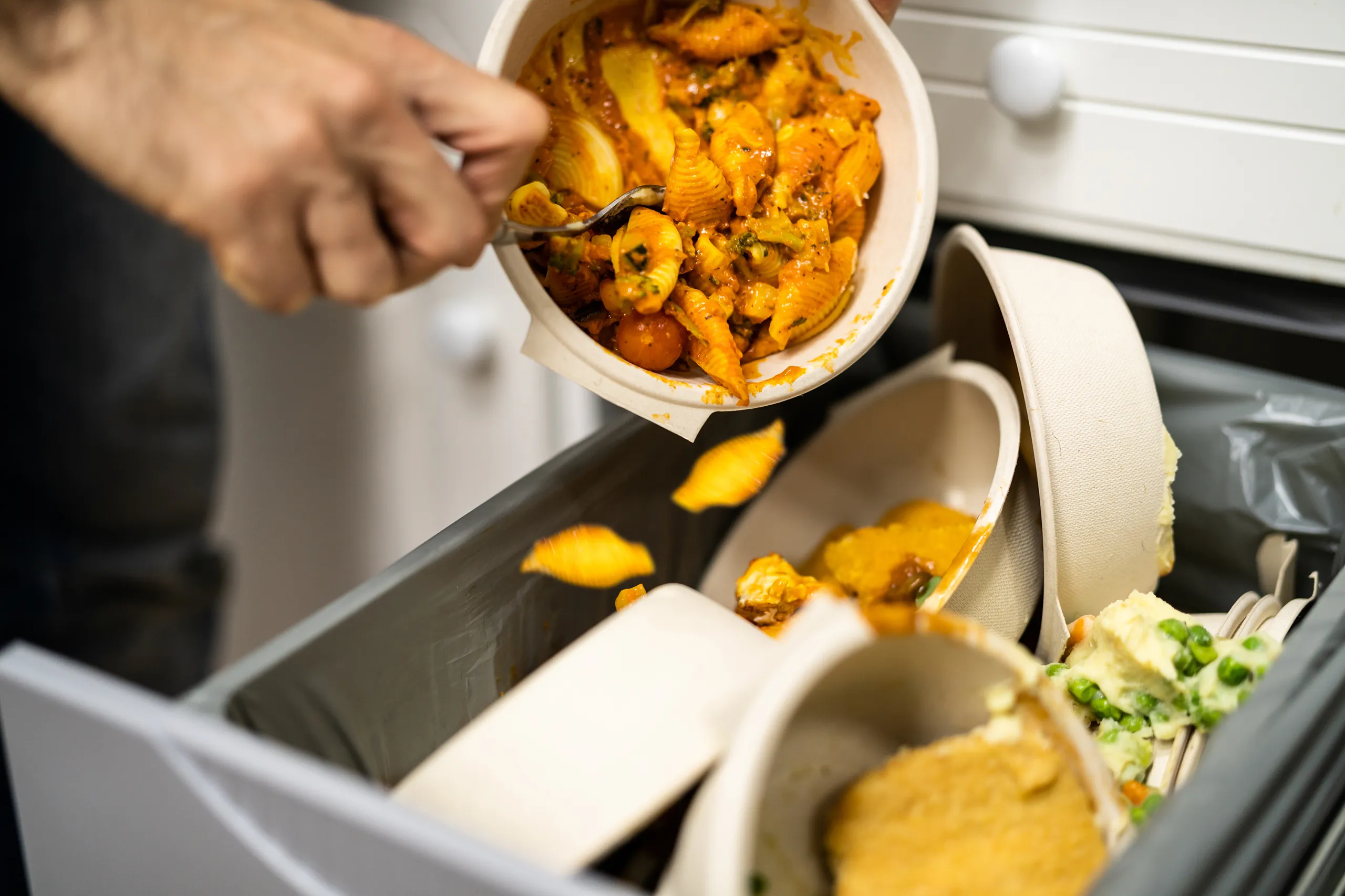food waste being thrown away