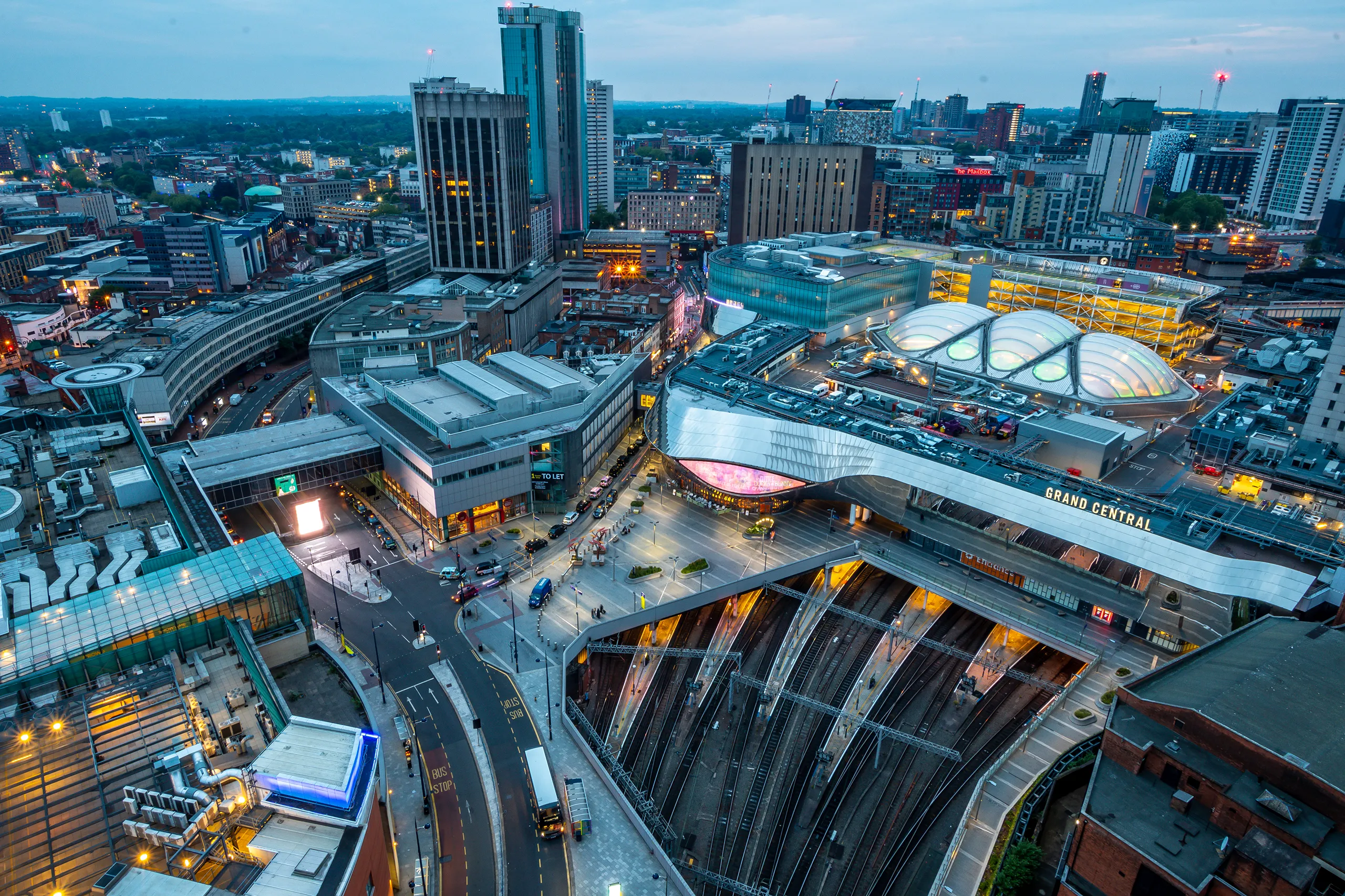 Birmingham aerial view city
