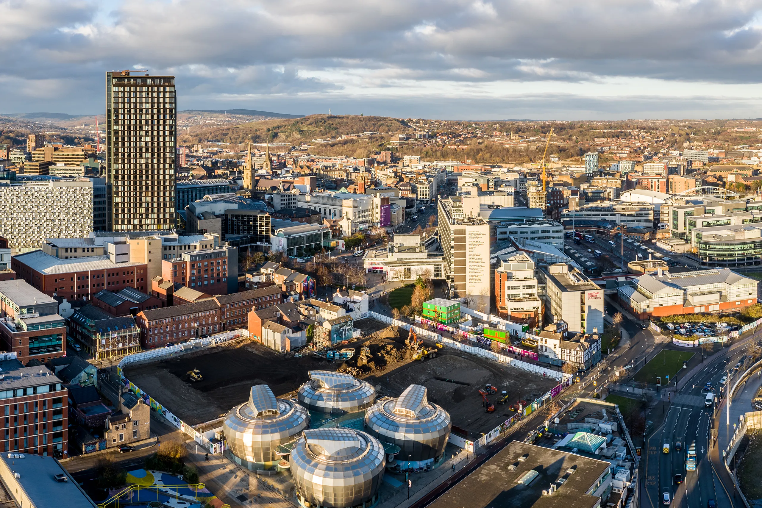 Sheffield aerial view, Yorkshire waste