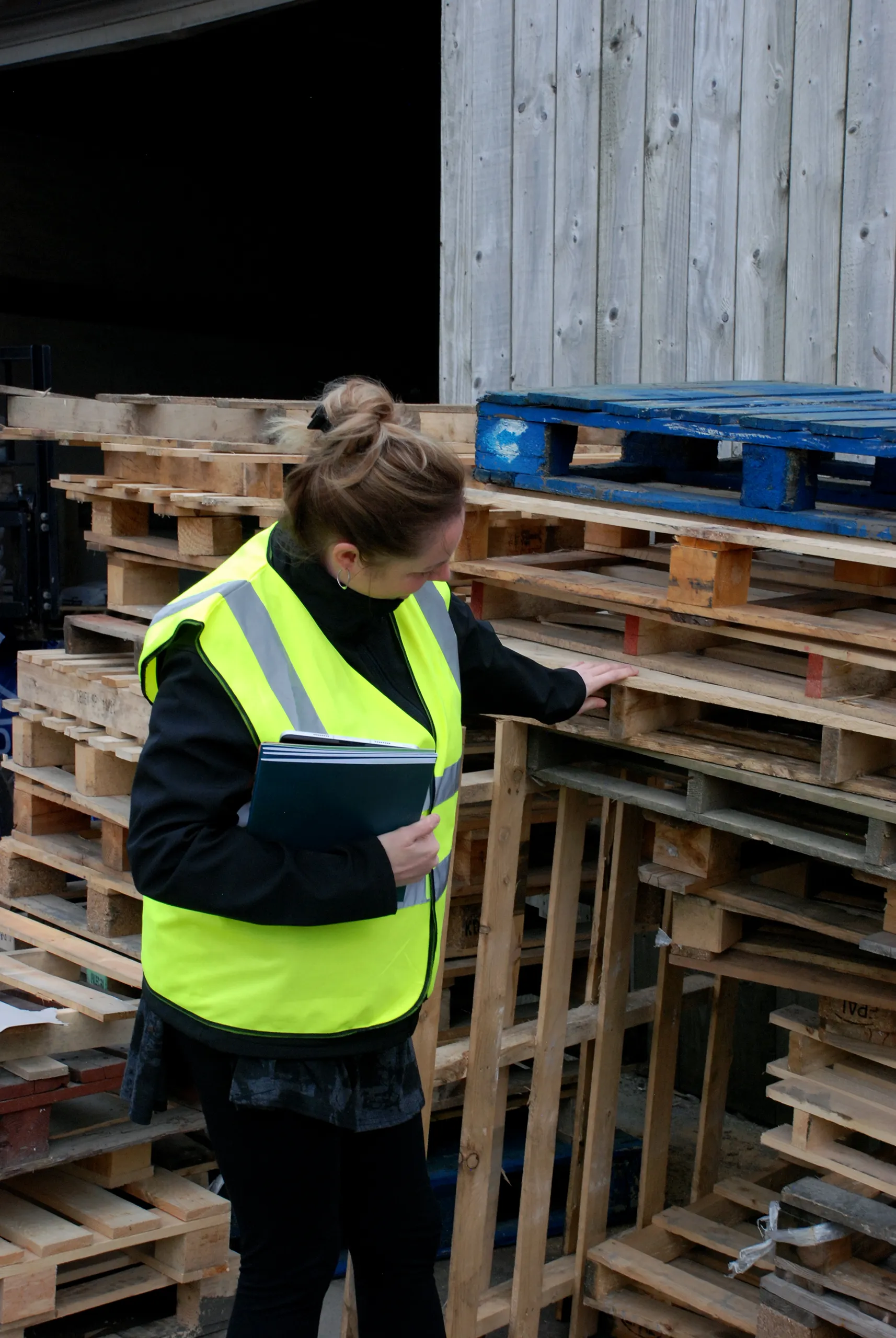 checking product as part of waste audit